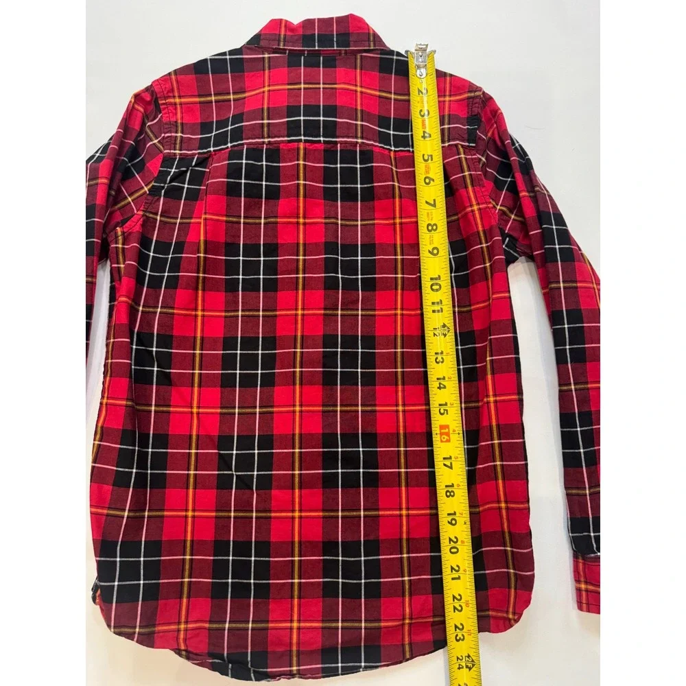 The‎ Children's Place Plaid Shirt Kids 10/12 Red Black Excellent Button Down